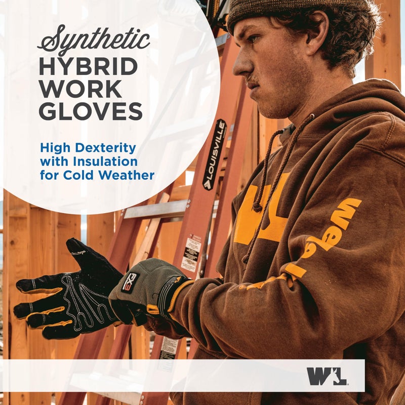 Wells Lamont FX3 Insulated Synthetic Leather Winter Work Gloves for Men â€“ Warm 3M Thinsulate, Fleece-Lined, Touchscreen â€“ Water-Resistant, Reinforced Palm, Adjustable Wrist â€“ Green, X-Large (7794XL) - Image 2